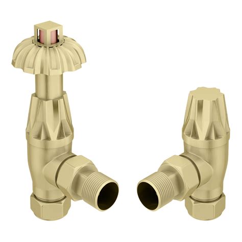 Chatsworth Gothic Brushed Brass Thermostatic Radiator Valve Energy Saving Victorian Plumbing Uk