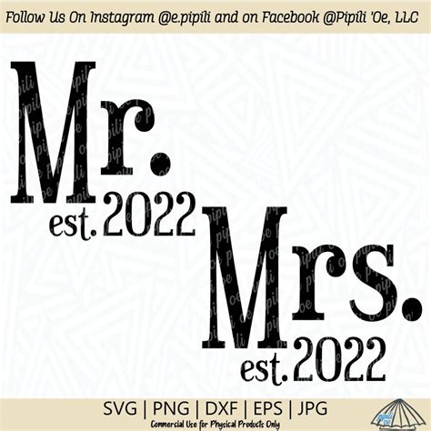 Mr And Mrs Est Svg Wedding Svg Wedding Decoration Etsy