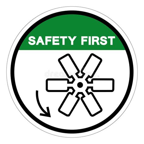 Safety First Rotating Fan Blade Symbol Sign Vector Illustration