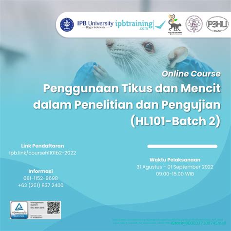 IPB Training Online Course Penggunaan Tikus Dan Mencit Dalam