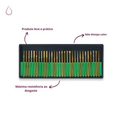 Brocas Diamantada Para Lixadeira De Unha Kit 30 Brocas