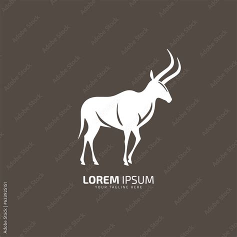 Oryx logo or goat silhouette. Isolated white silhouette oryx. Vector ...