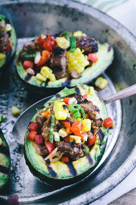 Grilled Avocados Asian Steak Stuffed Grilled Avocados