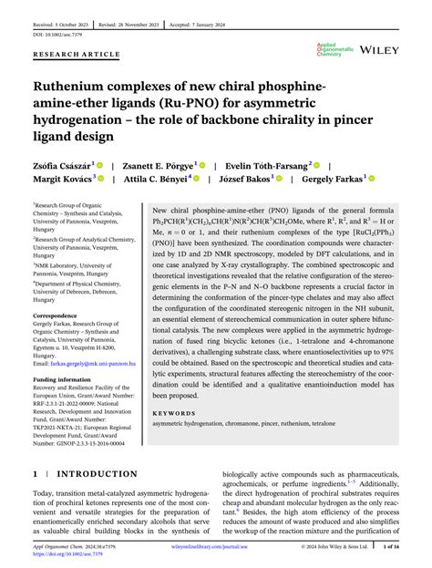 Ruthenium Complexes Of New Chiral Phosphineamineether Ligands RuPNO