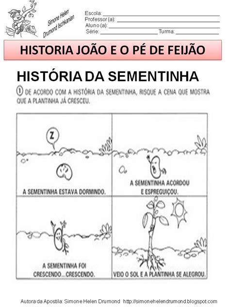 GERMINAÇÃO JOÃO É O PÉ DE FEIJÃO Atividades Escolares Planos de