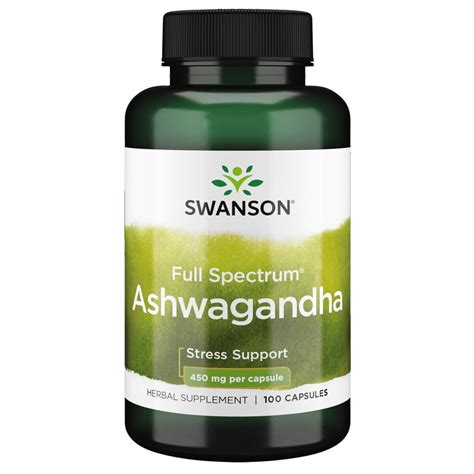 Swanson Full Spectrum Ashwagandha 450mg 100 Capsules Swanson UK