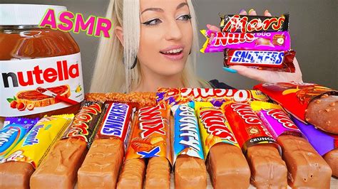 Asmr Eating Chocolate Candy Bars Nutella Snickers Milka Ice Cream 초코바 초콜릿 Dessert Mukbang