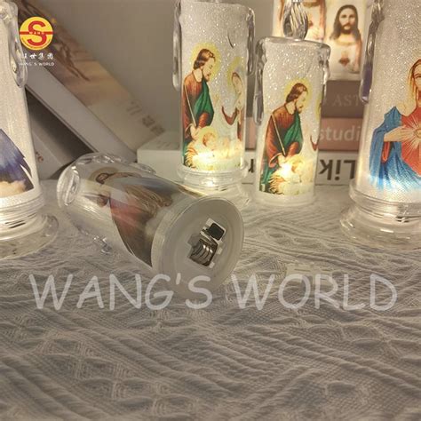 High Quality Jesus Virgin Mary Led Flameless Pillar Candles Battery