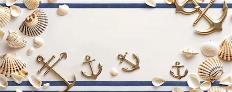 Nautical Chic Wedding Mockup Card Background With Navy Blue And White