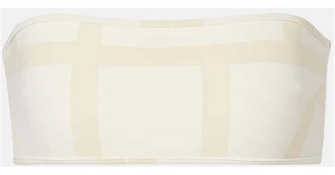 Toteme Monogram Bandeau Bikini Top In Natural Lyst