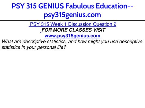 PPT PSY 315 GENIUS Fabulous Education Psy315genius PowerPoint