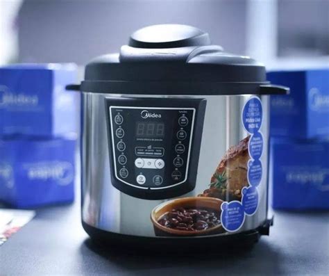 Panela de Pressão Elétrica Digital Midea 6L Inox Preto 110v Midea