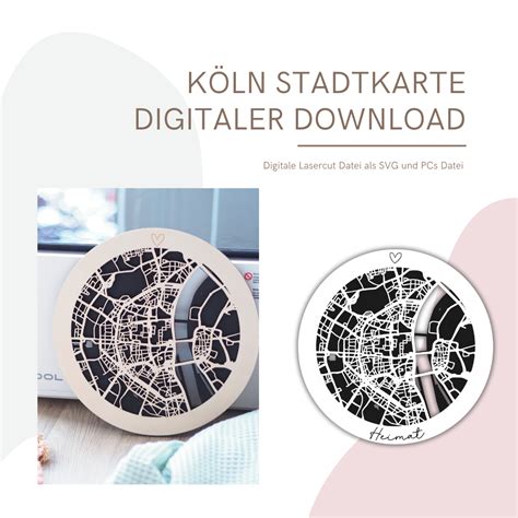 Laserdatei Köln Karte Kölns Straßennetz als Lasercut Datei Online