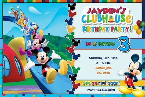 Free Mickey Mouse Clubhouse Invitation Template