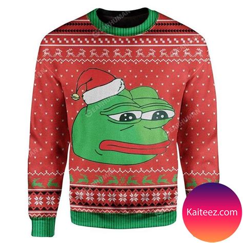 Pepe The Frog Christmas Ugly Sweater Kaiteez