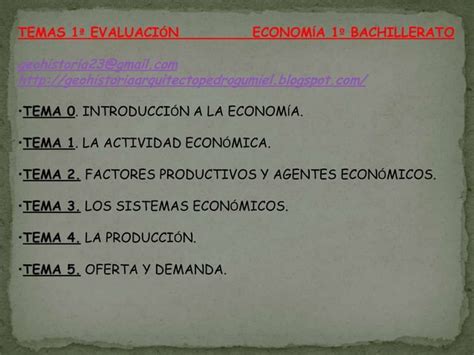 EconomÍa 1º Bach Tema1 La Actividad Económica Gh23 Ppt