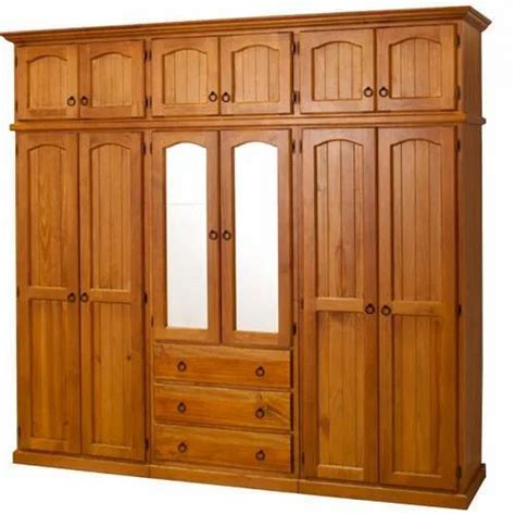 Brown Rubber Wood SOLID Wooden Wardrobe Features Termite Free