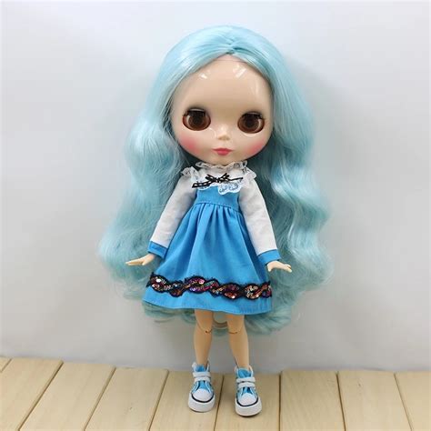 Joint Body Nude Blyth Doll Mixed Blue Hair Without Bang Mbl Dolls