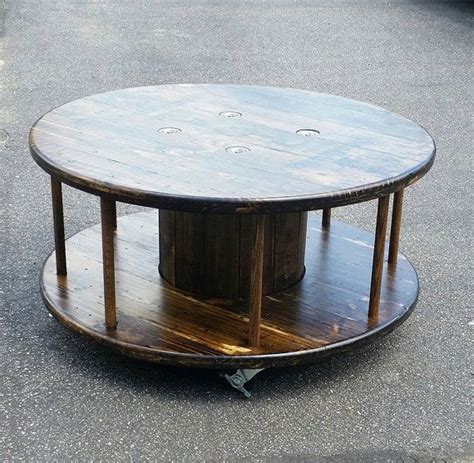 Reclaimed Wooden Wire Spool Coffee Table 40 Por BackBurnerDesigns