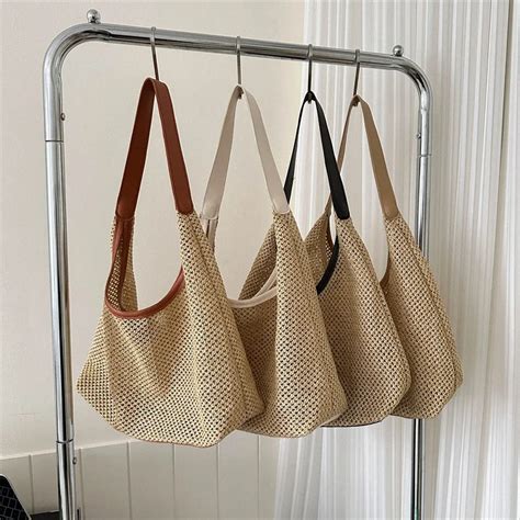 2024 Wholesale Straw Summer Beach Tote Handbag Casual Vacation Paper