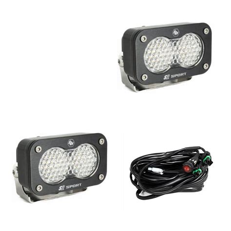 S2 Sport Black Led Auxiliary Light Pod Pair Universal Baja Designs Off Road Led And Laser