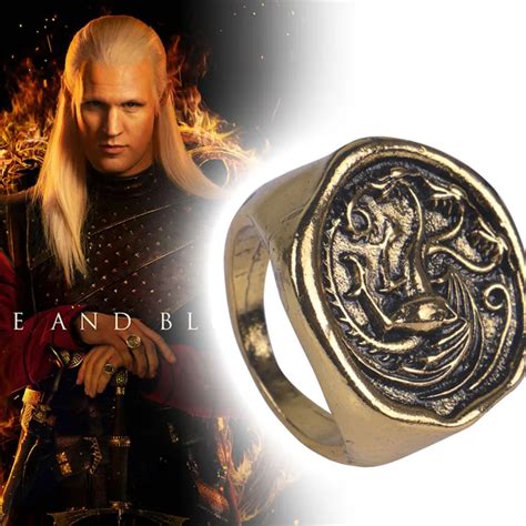 Anillo De Cosplay De La Casa Del Drag N Anillos De Targaryen Dorados