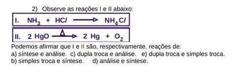 Observe As Rea Es I E Ii Abaixo Brainly Br