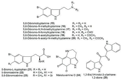 Chemical Structures Of Indole 15 25 Derivatives Reported From