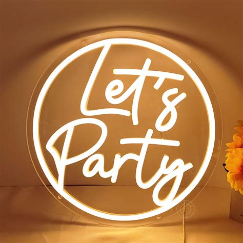 Amazon Sylhome Let S Party Led Neon Light Sign Birthday Wedding