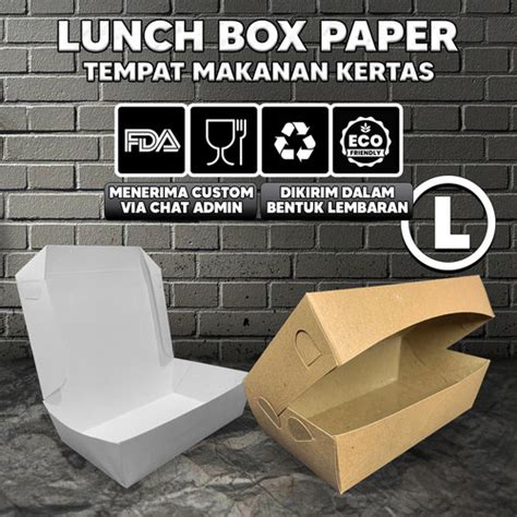 Jual Kotak Makan Kertas Paper Lunch Putih Kemasan Makanan Kraft