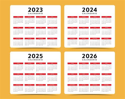 Календар 2023 2024 Роки Англійському Шаблоні Стоковий вектор ...