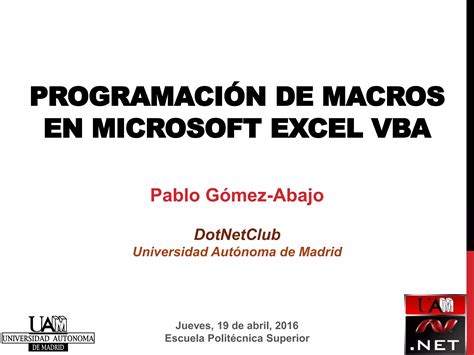 Programación De Macros En Microsoft Excel Vba Ppt