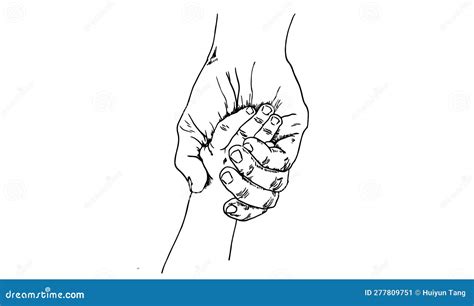 Hand sketch holding hands stock vector. Illustration of woman - 277809751