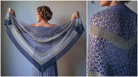 How To Crochet A Triangle Shawl Learn Popcorn Stitch Wilona Pattern