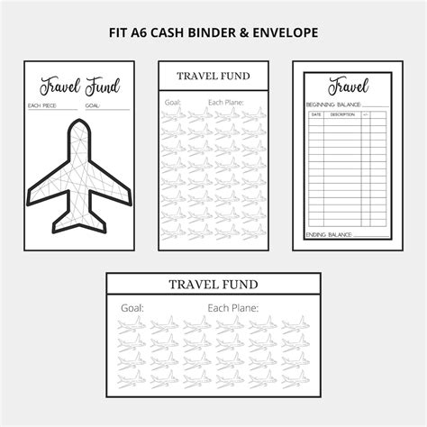 Travel Savings Challenge Money Savings Tracker A6 Travel Binder Tracker Budget Tracker Cash