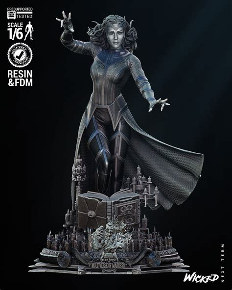 Wicked Marvel Scarlet Witch Sculpture Tested And Ready For 3D Printing