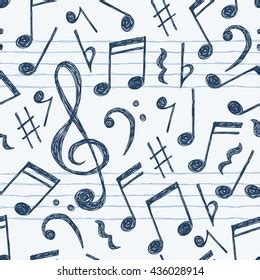 Hand Drawn Music Notes Seamless Pattern Stock Vector Royalty Free