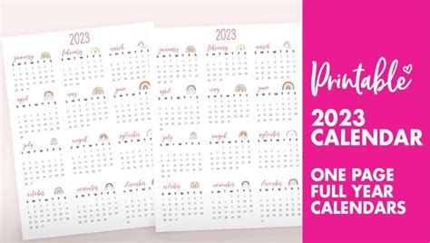 Cute Printable 2023 Calendar Printable Calendar 2023