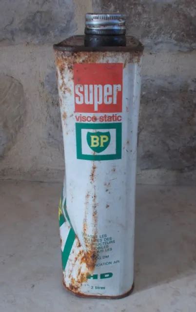 ANCIEN BIDON D HUILE Moteur BP Super Visco Static France Vintage Oil