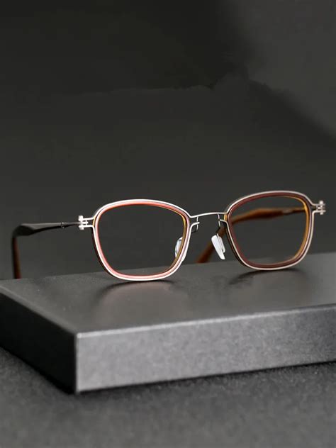 Japanese Handmade Titanium Acetate Small Square Glasses Frame Men Women Prescription Eyeglasses