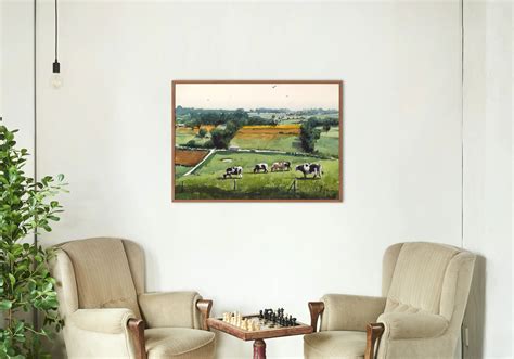 Meadow Painting Meadow Wall Art Countryside Painting With - Etsy