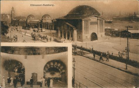 Bild Elbtunnel Hafen St Pauli Hamburg Ansichtskarten Lexikon