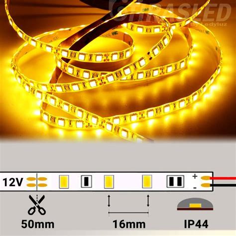 TIRA LED 12V 14 4W M 60 LEDs M SMD 5050 SILICONADA IP44 LUZ CALIDA