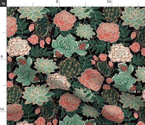 Spoonflower Custom Fabric Wallpaper And Home Decor Succulents