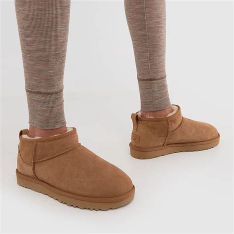 Womens Chestnut Ugg Classic Ultra Mini Boots Schuh