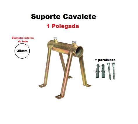 Suporte Cavalete Polegada Para Tubo Cano De Antena Duplo Afastado