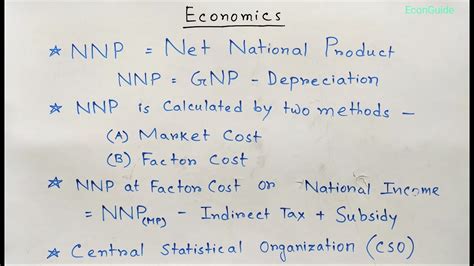 Net National Product Or Nnp In Bengali Nnp At Factor Cost