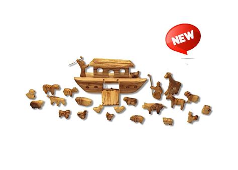 Olive Wood Noah's Ark, Olive Wood Animals - Etsy