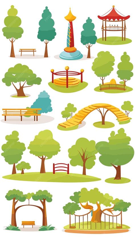 Premium Vector | Park drawing cartoon artwork vector