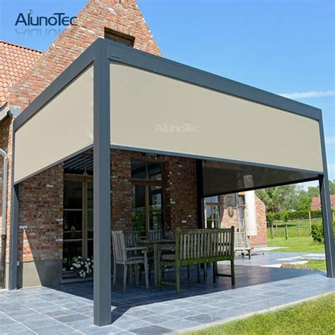 Motorized Pergola Blind Waterproof Zip Screen Remote Roller Curtain